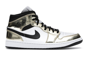 Air Jordan 1 Mid Metallic Gold Black White