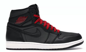 Jordan 1 Retro High Black Satin Gym Red